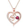 wholesale 925 Sterling Silver Gemstone Heart Stethoscope Pendant Necklace for Women-0-5