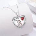 wholesale 925 Sterling Silver Red Crystal Heart Mother's Day Necklace for Mom Grandmother Wife Lover Gifts-0-1