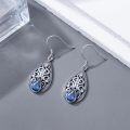 wholesale 925 Sterling Silver with Teardrop Birthstone Vintage Filigree Earrings – 7.5mm Pear Cut Gemstone, Oxidized Finish, 40mm-0-2