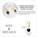 wholesale 14K Gold Black Onyx Heart Leverback Dangle Earrings for Women's Gifts-0-4