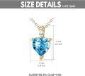 wholesale 14K Gold Blue Topaz Heart Pendant Necklace for Women-0-4