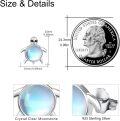 wholesale 925 Sterling Silver Moonstone Turtle Stud Earrings - Ocean Themed Sea Animal  for Her-0-3