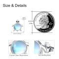 wholesale 925 Sterling Silver Sea Turtle Moonstone Stud Earrings Platinum Plated Animal Jewelry For Women-0-3