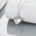 wholesale 925 Sterling Silver Heart Locket Necklace with Blue Crystal Memorial Jewelry for Ashes Keepsake Picture Holder Cremation Urn Necklace for Women-0-4