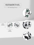 wholesale 925 Sterling Silver 925 Panda Bamboo Leaf Stud Earrings for Women-0-1