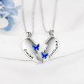 wholesale 925 Sterling Silver Butterfly Heart Pendant Necklaces Gift for Mom Daughter Sisters-0-3