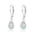 wholesale 925 Sterling Silver Opal Teardrop Leverback Earrings Hypoallergenic Gift-0-0