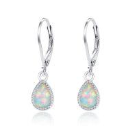 wholesale 925 Sterling Silver Opal Teardrop Leverback Earrings Hypoallergenic Gift-teardrop-shape Sterling Silver