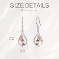 wholesale 925 Sterling Silver Mushroom & Butterfly Teardrop Dangle Earrings-0-4