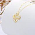 wholesale 14K Gold Diamond Nana Heart Pendant Necklace for Women-0-2