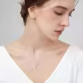wholesale 925 Sterling Silver Teardrop Moonstone Birth Flower Pendant Necklaces Wholesale Gifts for Women-0-3