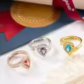 TOUPOP 925 Sterling Silver Birthstone Personalized Class Of 2024 Rings For Women-0-2