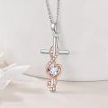 wholesale 925 Sterling Silver Heart Treble Clef Cross Pendant Necklaces for Women Confirmation Gift Jewelry-0-3