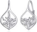 wholesale 925 Sterling Silver Celtic Knot Lotus Tree Of Life Leverback Drop Dangle Earrings for Women Girls Irish  4cm Long-0-0
