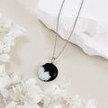 wholesale 925 Sterling Silver Opal Black Onyx Cat Pendant Necklace s for Women Girls-0-3