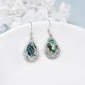 wholesale 925 Sterling Silver Teardrop Paua Shell Butterfly Drop Earrings-0-2