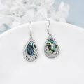 wholesale 925 Sterling Silver White Gold Plated Abalone Shell Butterfly Drop Earrings-0-2