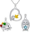 wholesale 925 Sterling Silver Animal Element Necklace Set with 3 Interchangeable Pendants & 18+2 Extender Chain-0-0