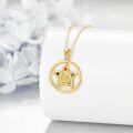 wholesale 14K Gold Peace Sign Circle Pendant Necklace for Women-0-5