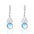 wholesale 925 Sterling Silver Celtic Knot Moonstone Drop Earrings-0-0