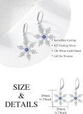 wholesale 925 Sterling Silver Snowflake Earrings For Women White/blue Cz Winter Snowflake Leverback Earrings Christmas Jewelry Gifts For Women -0-5