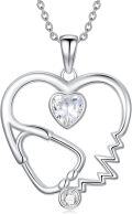 wholesale 925 Sterling Silver Heart-Shaped Pendant Necklace with Crystal Elements for Women's Fashion s-0-0