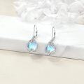 wholesale 925 Sterling Silver Blue Rainbow Moonstone Drop Earrings with Swirl Design for Women-0-2