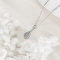wholesale 925 Sterling Silver Tennis Racket Pendant with Green CZ Stone Necklace for Women Sports Lovers s-0-2