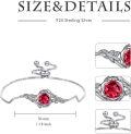 wholesale 925 Sterling Silver Round Ruby Red Zircon Vintage Rose Birthstone Bracelet for Women-0-1