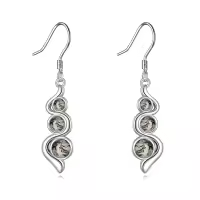 wholesale 925 Sterling Silver Natural Turquoise & Moonstone with Moss Agate Drop Earrings Wholesale for Women-Moss Agate
