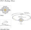 wholesale 925 Sterling Silver Daisy Flower Pearl Charm Bracelet - Elegant Fashion s for Women-0-2