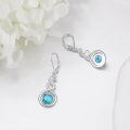 wholesale 925 Sterling Silver Green Turquoise Drop Earrings Platinum Plated Twisted Swirl Jewelry For Women-0-14