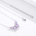wholesale 925 Sterling Silver & Opal Butterfly Pendant Necklace - 22mm Wide, 18in Chain with 2in Extension, 3.95g - Symbol of Love, Freedom & Happiness-0-2