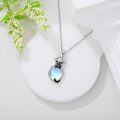 wholesale 925 Sterling Silver Moonstone Boxer Dog Pendant Necklace for Women - Memorial s-0-2