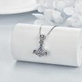 wholesale 925 Sterling Silver Thor's Hammer Pendant Necklace Norse Viking Jewelry for Men Women Gifts-0-2