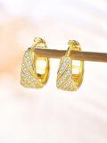 wholesale Gold-plated 925 Sterling Silver Cubic Zirconia Hoop Earrings for Women-0-1