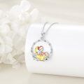 wholesale 925 Sterling Silver Dinosaur Pendant Necklace Wholesale With Gold Plated Details-0-1