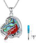 wholesale Sterling Silver Cardinal Pendant Necklace Memorial Sympathy Gift for Women Mom Wife-0-0
