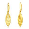 wholesale 925 Sterling Silver Gold Plated Hollow Weave Oval Drop Earrings-0-0