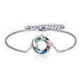 wholesale 925 Sterling Silver Dolphin Charm Bracelet Wholesale With Blue Crystal Circle-0-0
