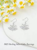 wholesale 925 Sterling Silver Celtic Knot Tree of Life Lotus Drop Earrings-0-3