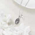 wholesale 925 Sterling Silver Saint Benedict Oval Medal Cross Necklace Catholic Christian  for Women Men Boys Girls-0-4