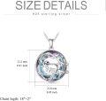 wholesale 925 Sterling Silver Rainbow Crystal Sloth Pendant Necklace Gift for Women-0-3