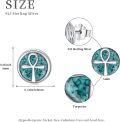 wholesale 925 Sterling Silver Turquoise Cross Ankh Stud Earrings for Men & Women-0-5