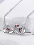 wholesale 925 Sterling Silver Infinity Love You to the Moon and Back Ladybug Mushroom Pendant Necklace Wholesale for Women-0-4