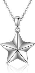 wholesale 925 Sterling Silver Star Pendant Necklaces for Women Girls Lucky Charm s 45cm Chain Length-0-0