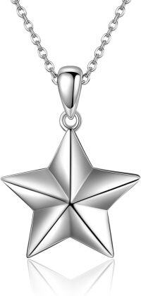 wholesale 925 Sterling Silver Star Pendant Necklaces for Women Girls Lucky Charm s 45cm Chain Length-Star of David