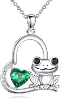 wholesale 925 Sterling Silver Penguin Heart Necklace Sister Friendship Jewelry Gift for Women-frog