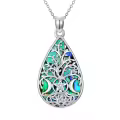 TOUPOP Sterling Silver Abalone Shell Necklace Bohemian Jewelry Gift-0-0