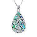 TOUPOP Sterling Silver Abalone Shell Necklace Bohemian Jewelry Gift-0-0